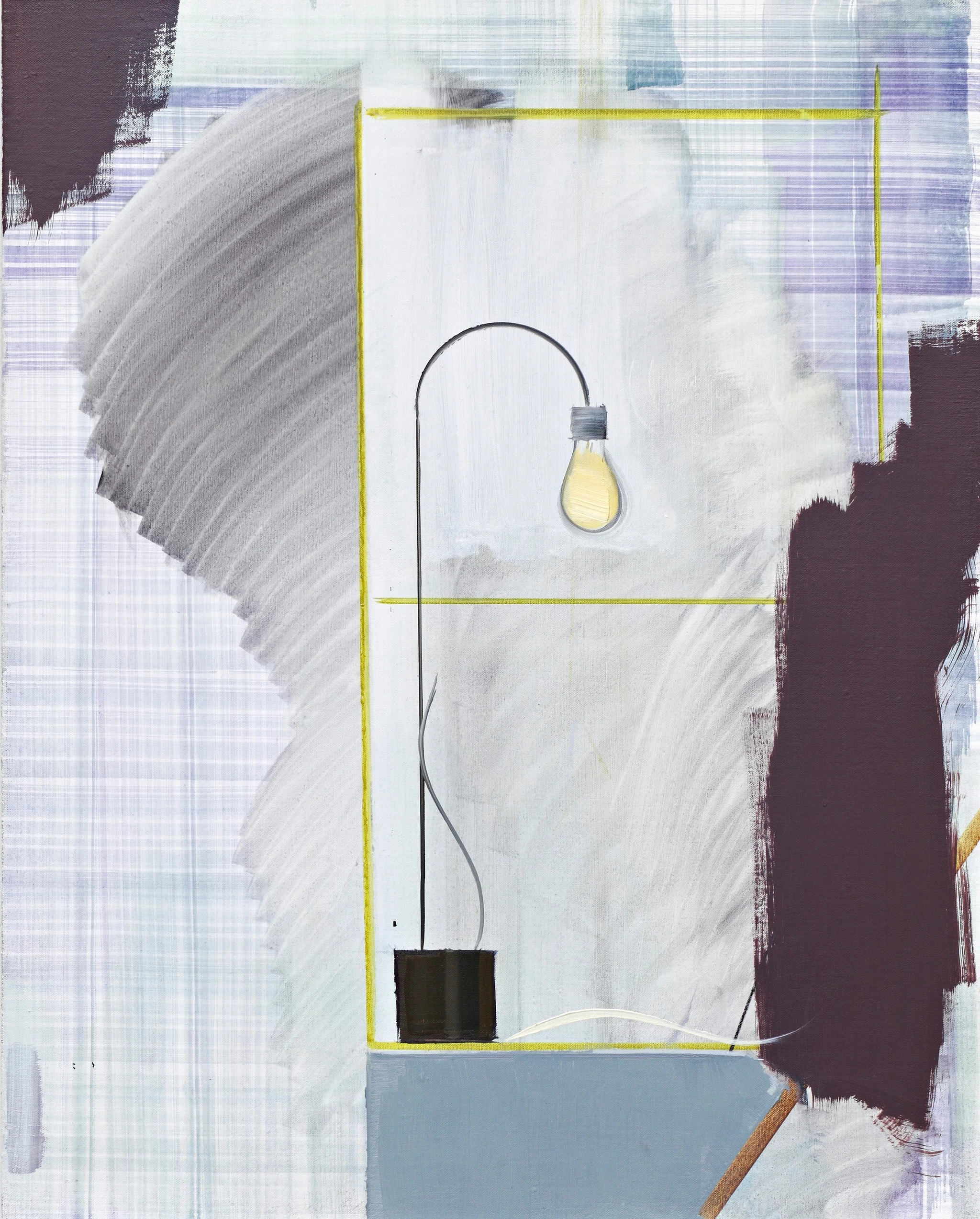 Image courtesySanya Kantarovsky 'The Third Empty Desk', 2012 Oil, ink watercolor on linen 76 x 61 cm