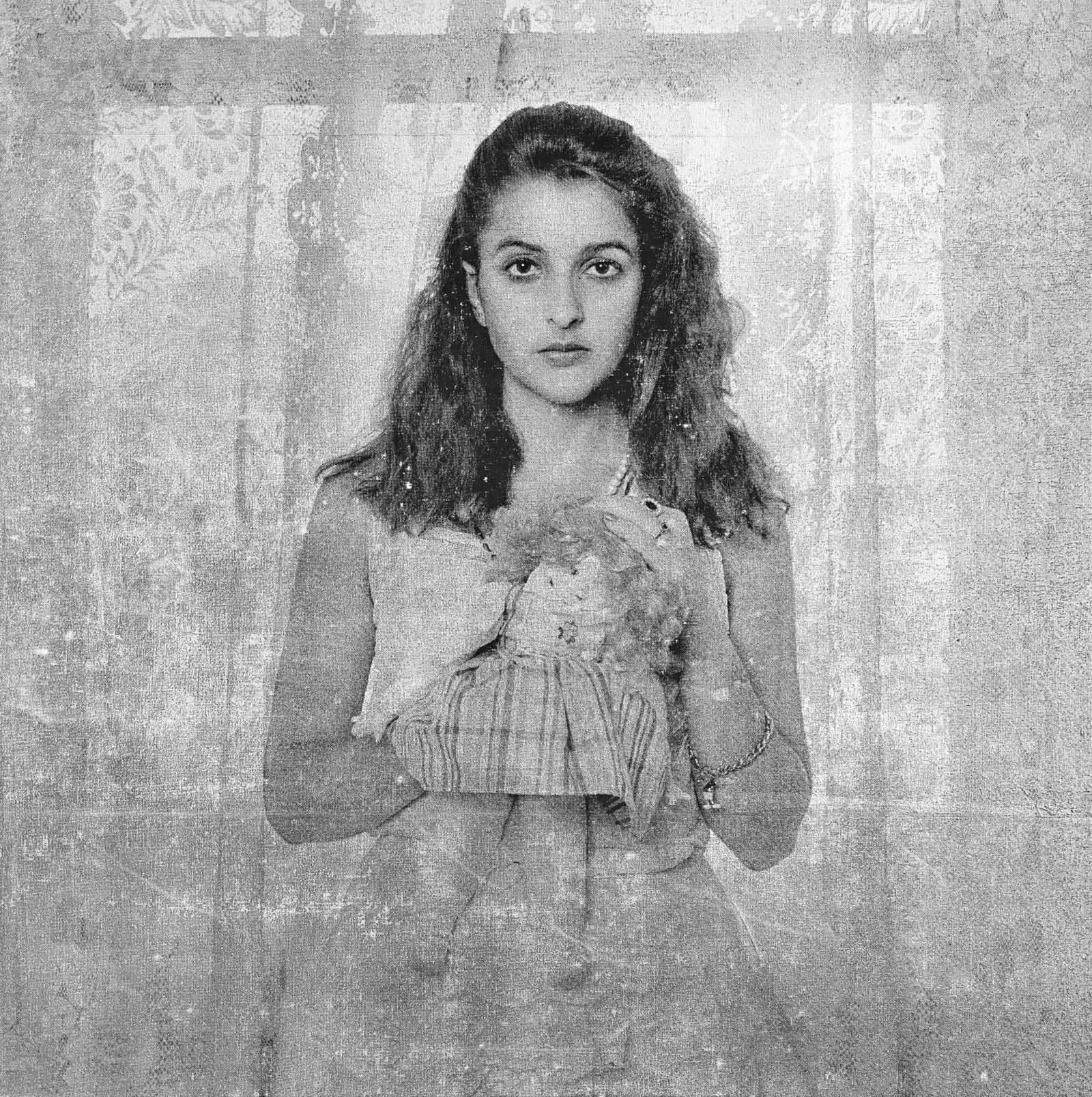 Polixeni Papapetrou (1960–2018) Curtain , 2018 photographic silkscreen on metallic foil and linen 100 X 100 cm courtesy Michael Reid Gallery, Sydney, and Jarvis Dooney Galerie, Berlin